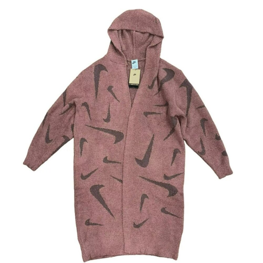 Nike Sportswear Phoenix Cozy Boucle Long Knit Cardigan Size Small NWT FD4282-208 - Picture 3 of 5